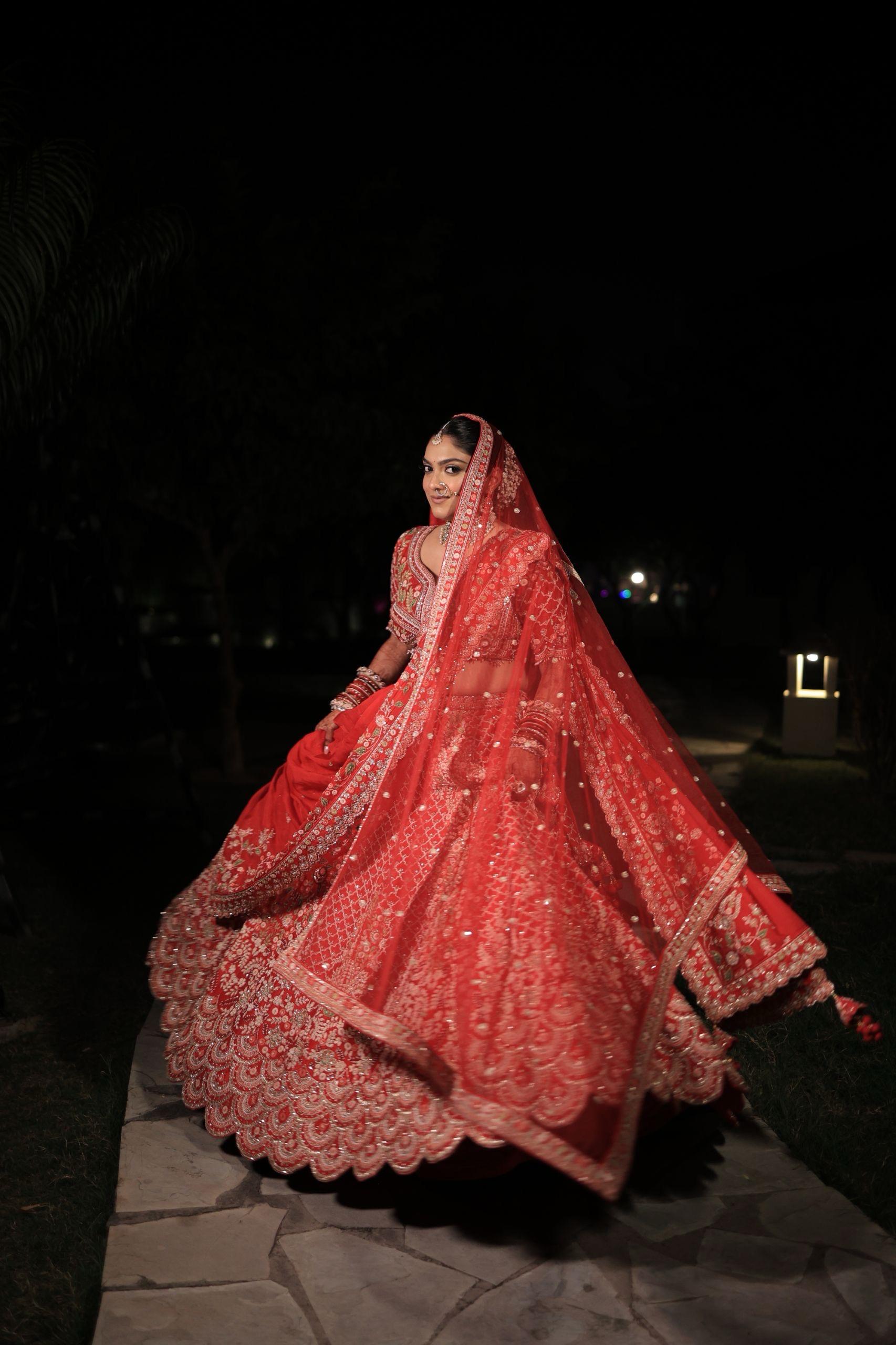 Red Bridal Embroidered Lehenga Set