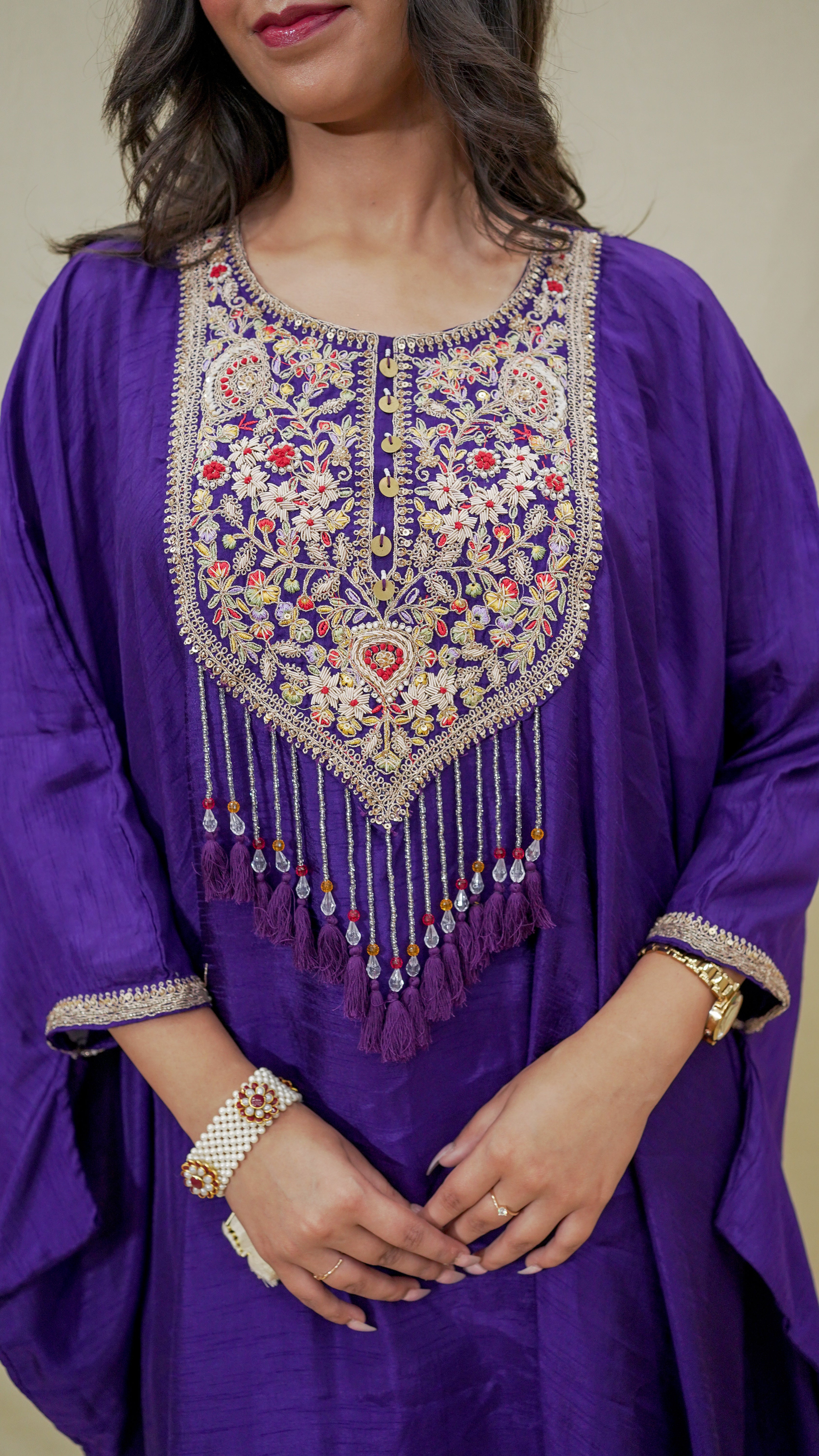 Royal Purple Zardosi Kaftan Set
