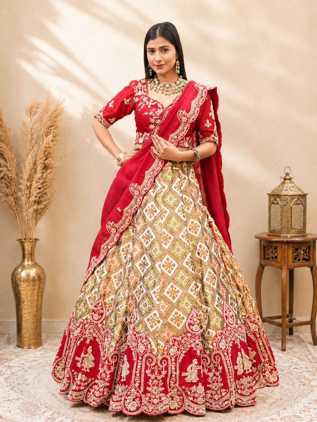 Royal Rang Mahal Handcrafted Patola Lehenga Set