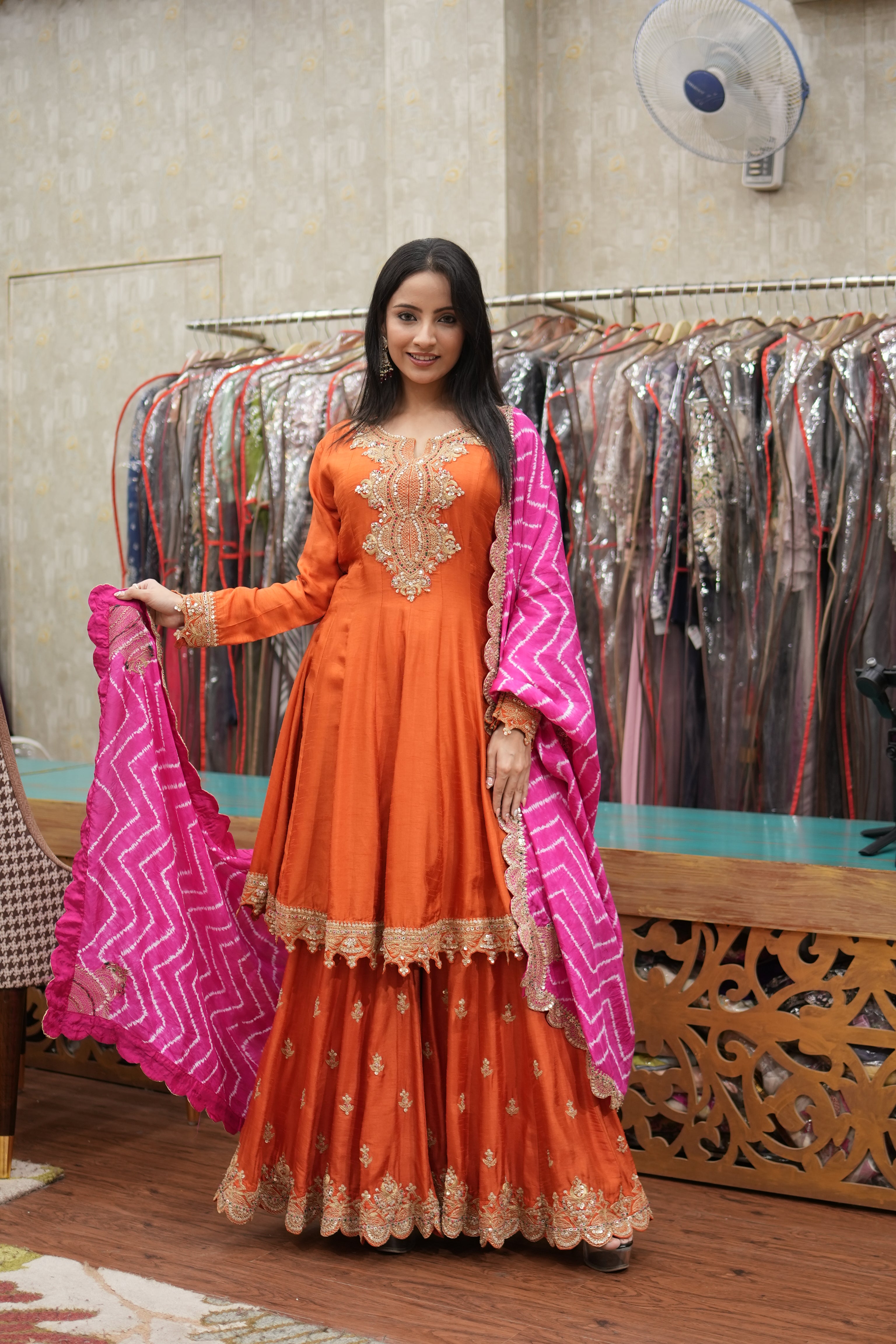 Gulnaar Embroidered Kurta Sharara Set