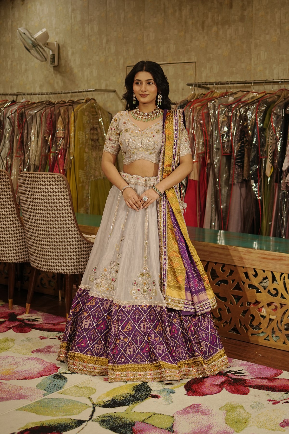 Rangrez Viraasat Ikkat Multicolour Lehenga Set