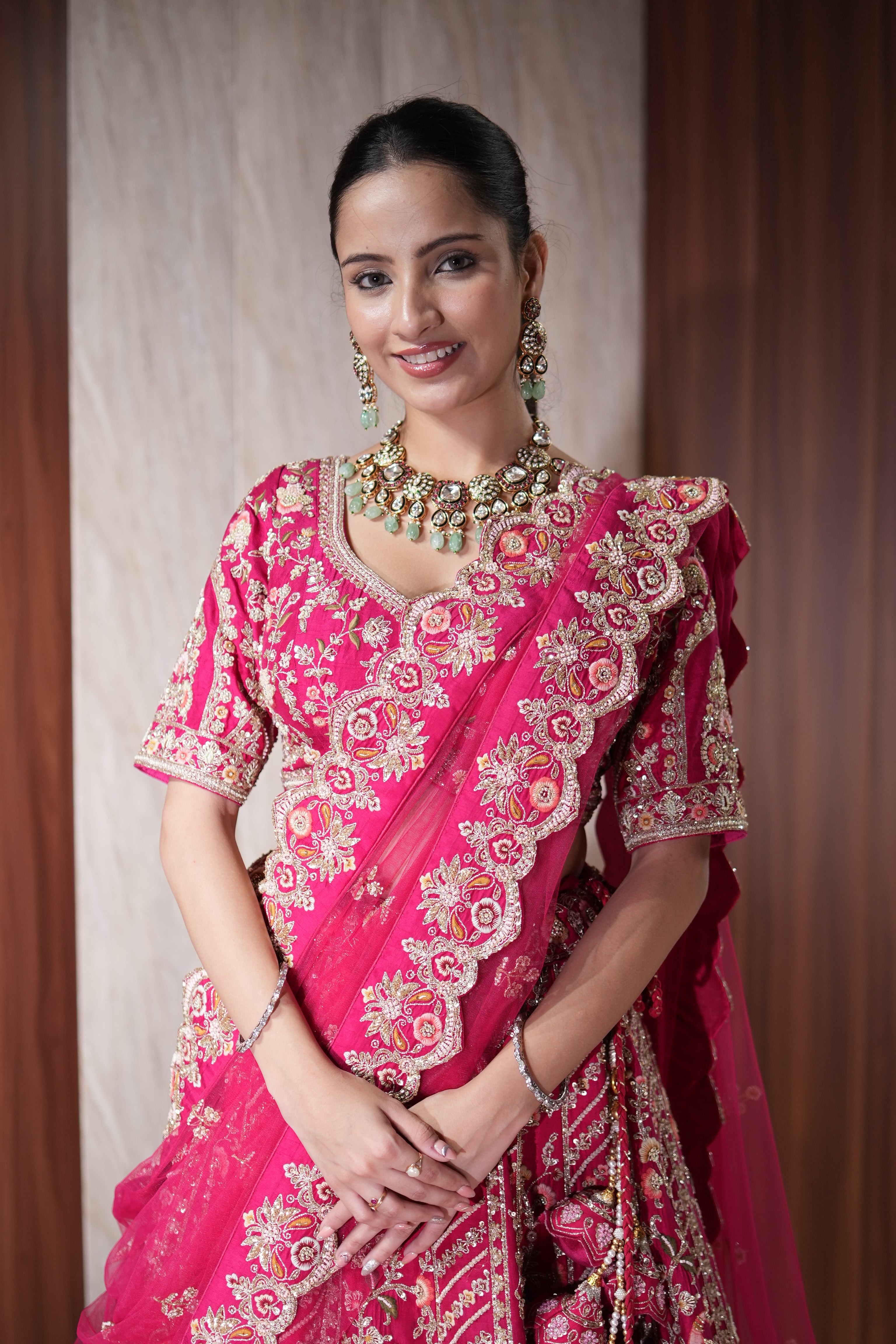 Rani Pink Heritage Banarasi Lehenga Set