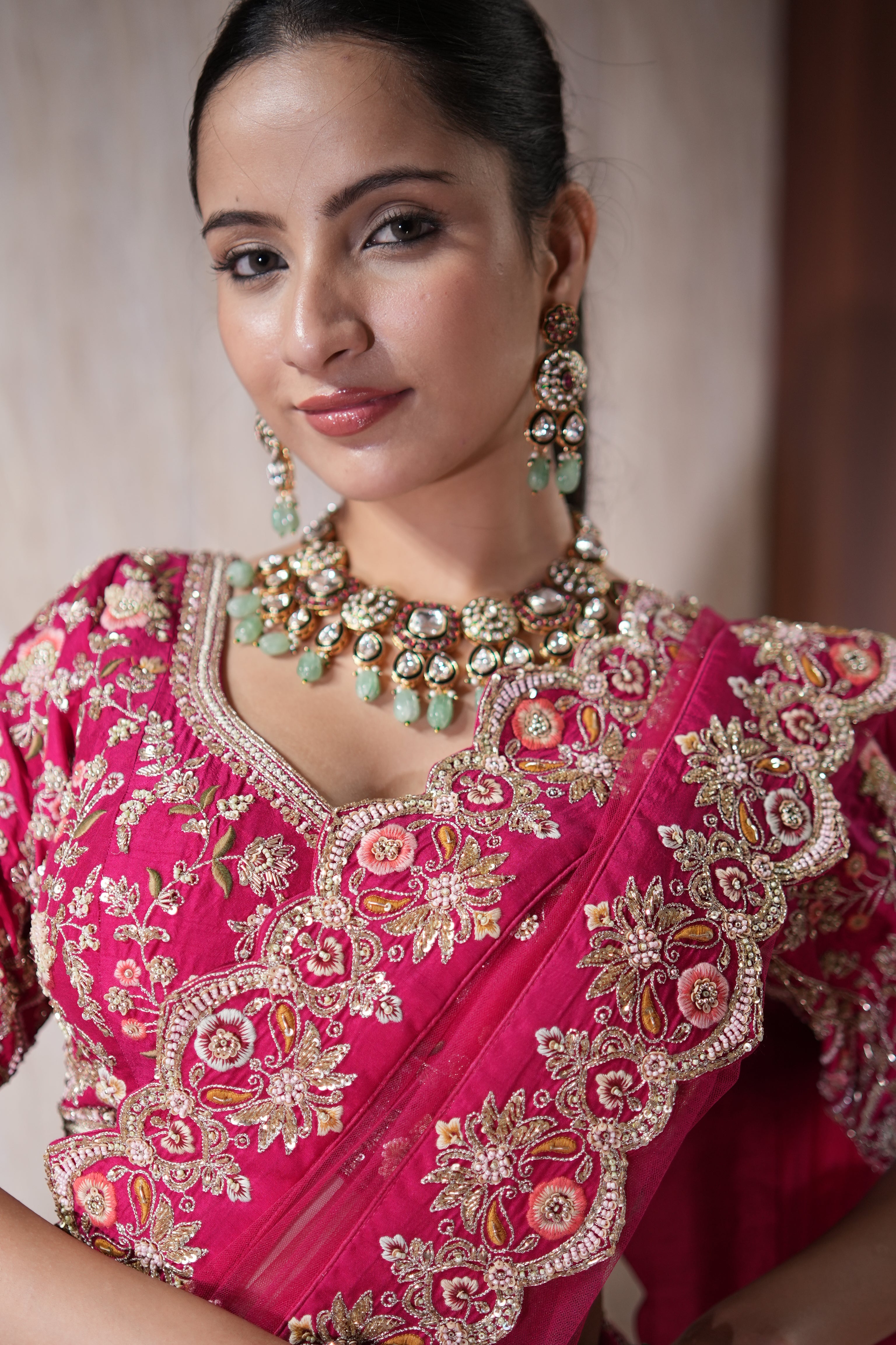 Rani Pink Heritage Banarasi Lehenga Set