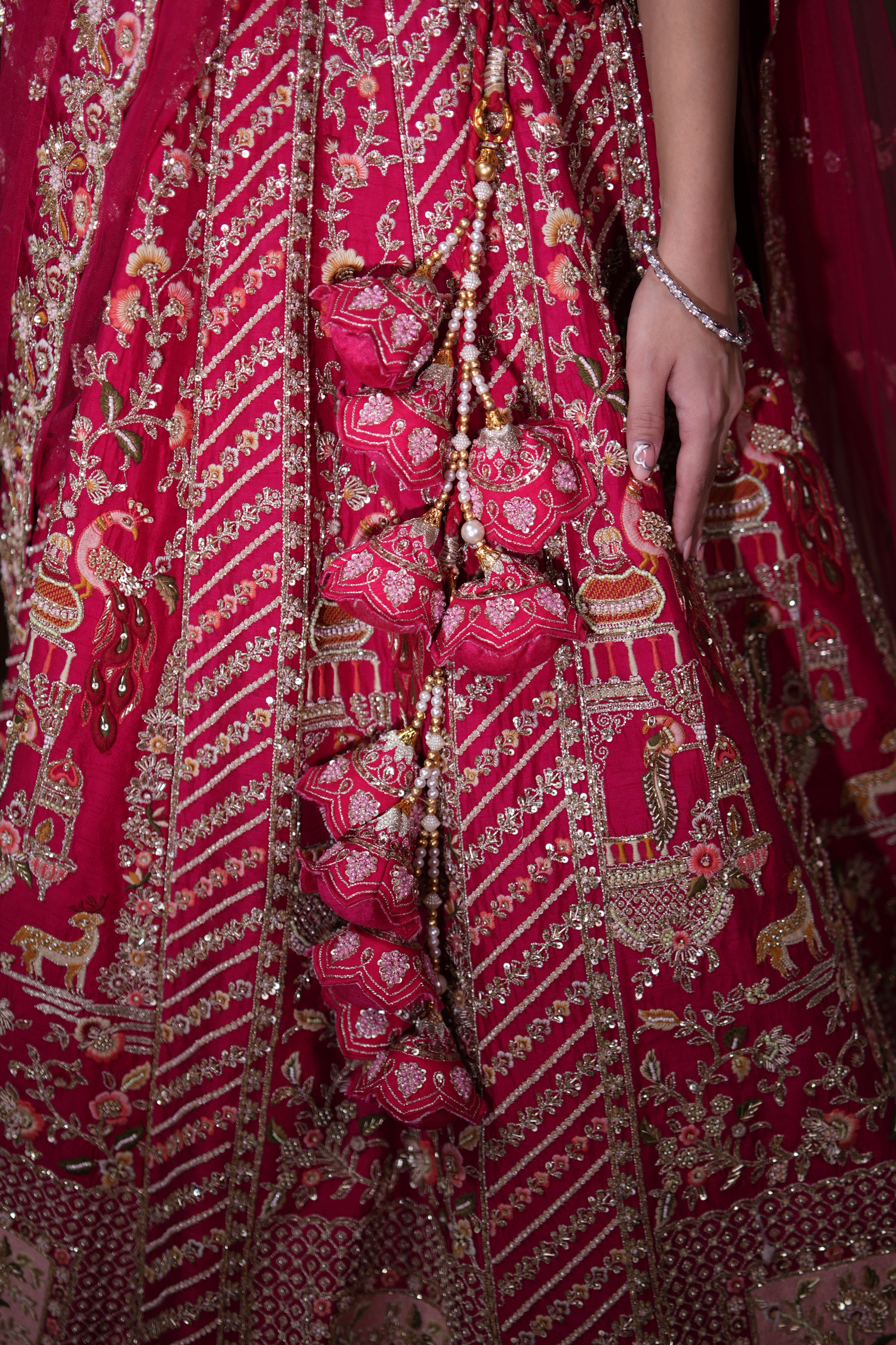 Rani Pink Heritage Banarasi Lehenga Set