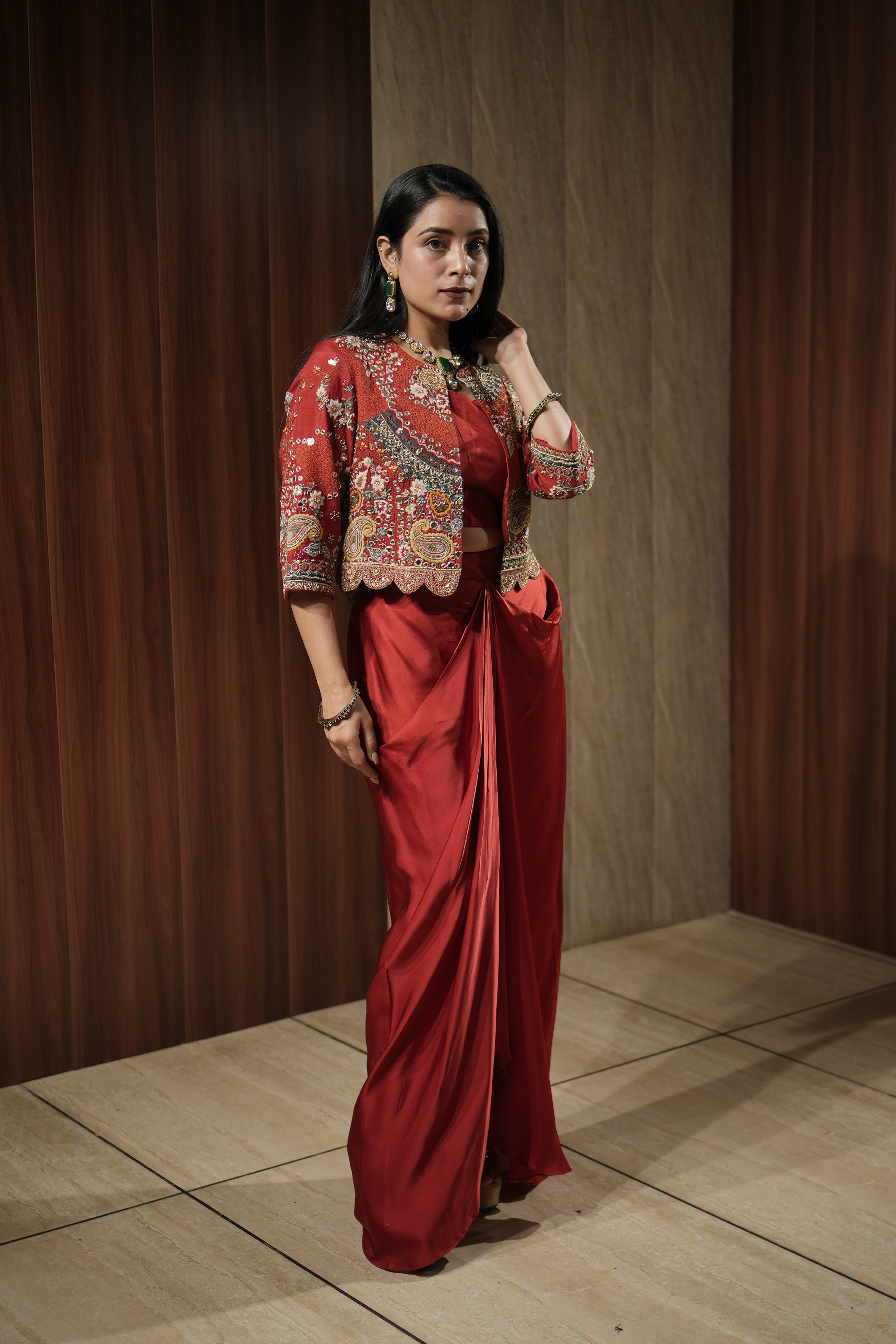 Crimson Heritage Indo-Western Set