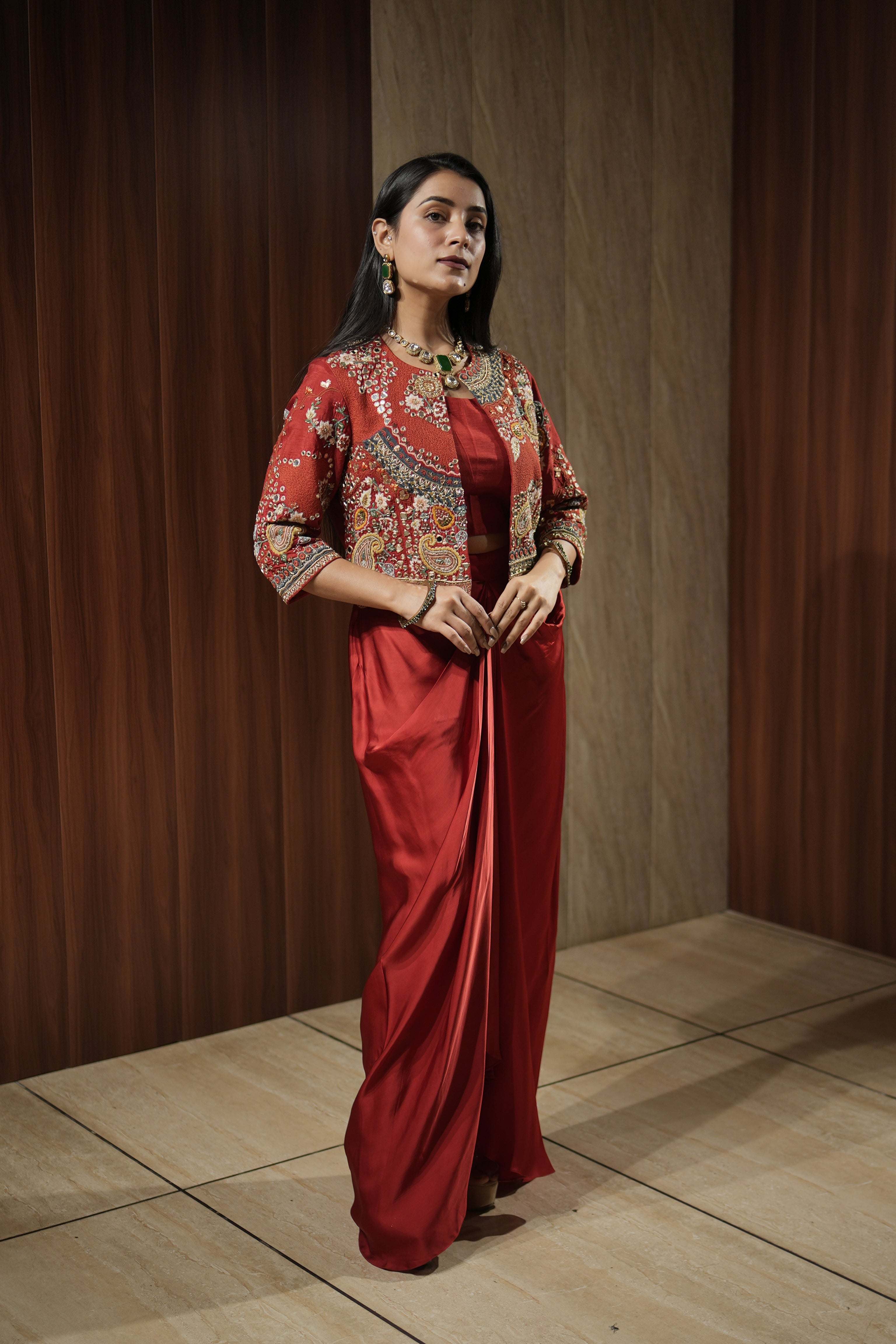 Crimson Heritage Indo-Western Set