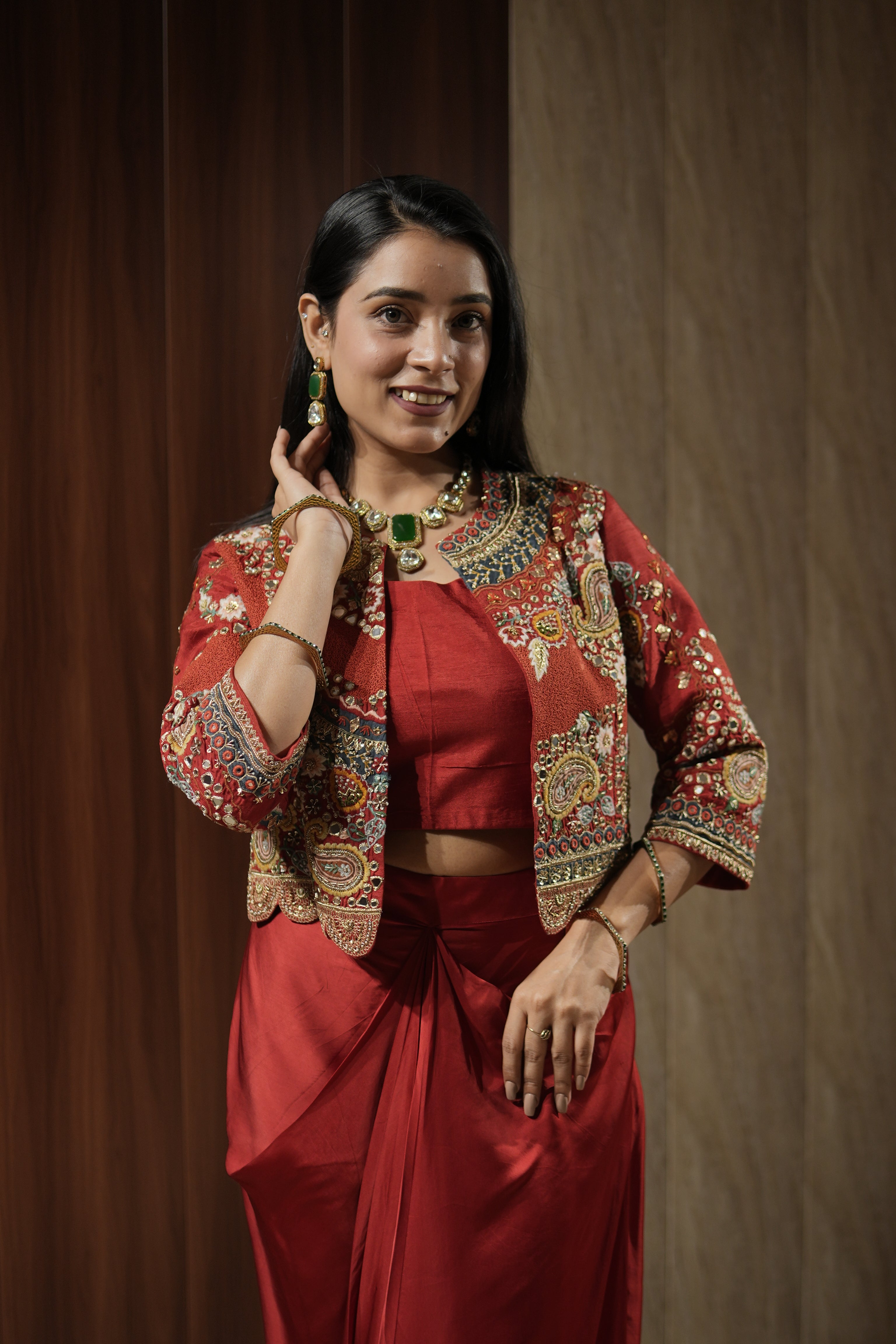 Crimson Heritage Indo-Western Set