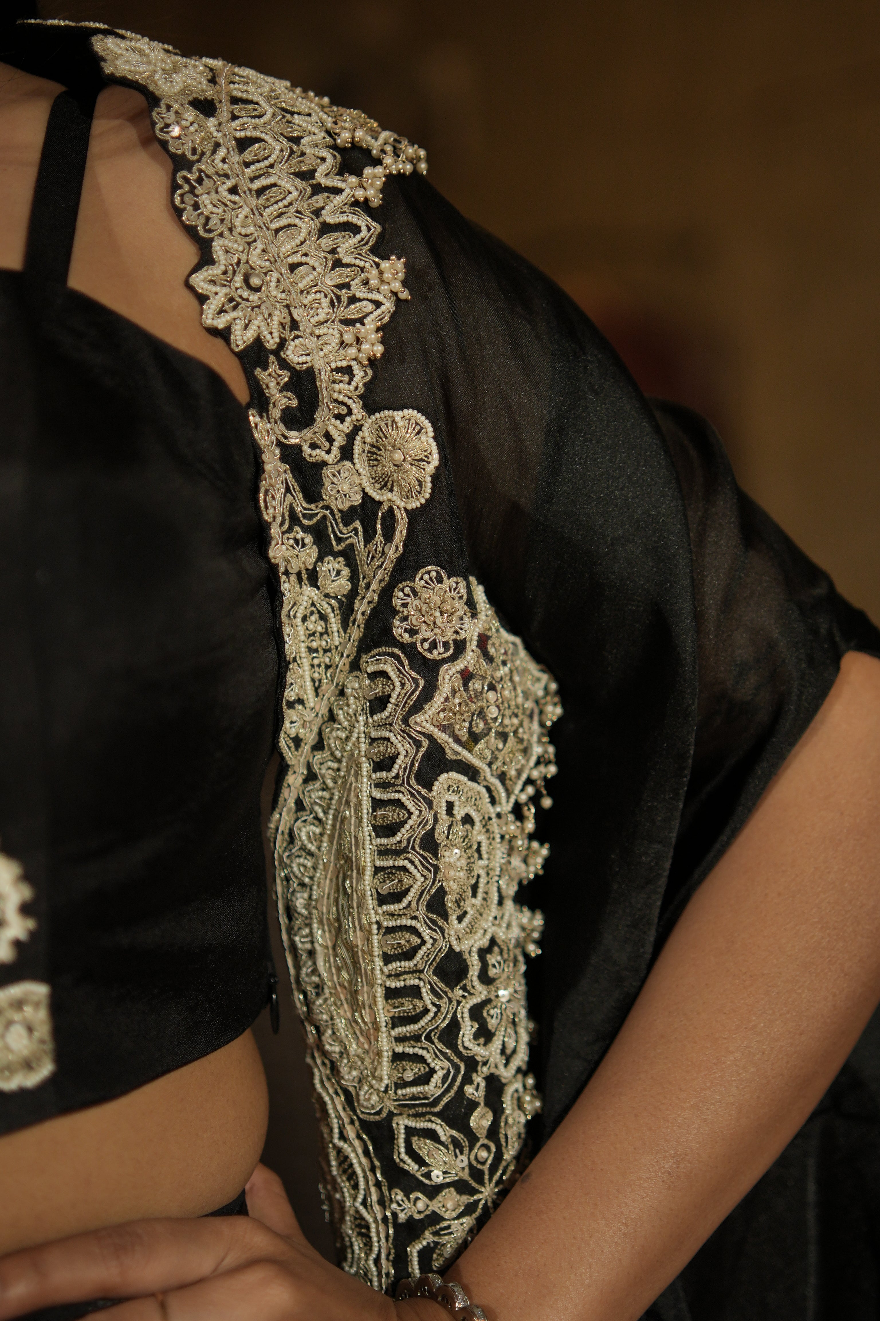 Noir Black Paisley Indo-Western Set