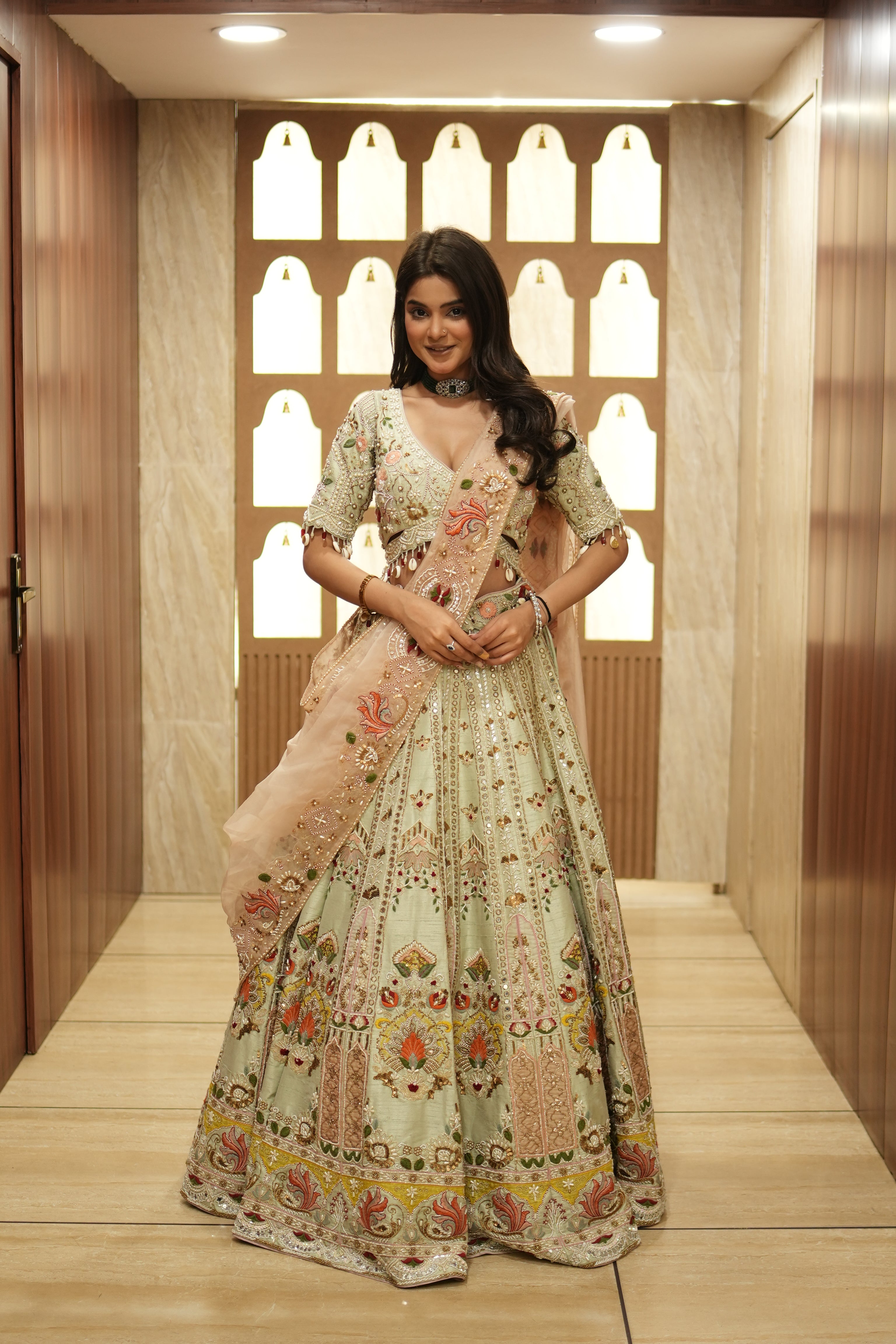 Sadaf Aqua Blue Lehenga Set
