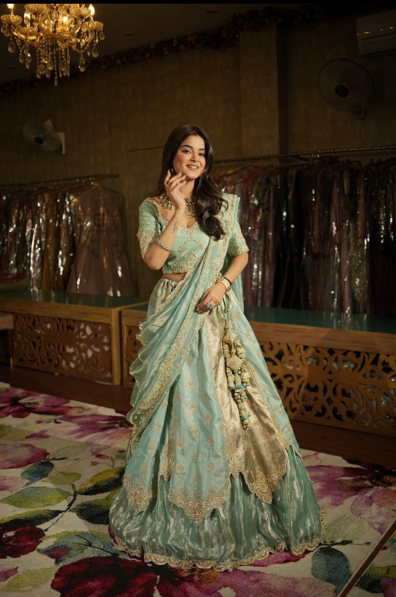 Noor-e-Firdaus Draped Lehenga Set