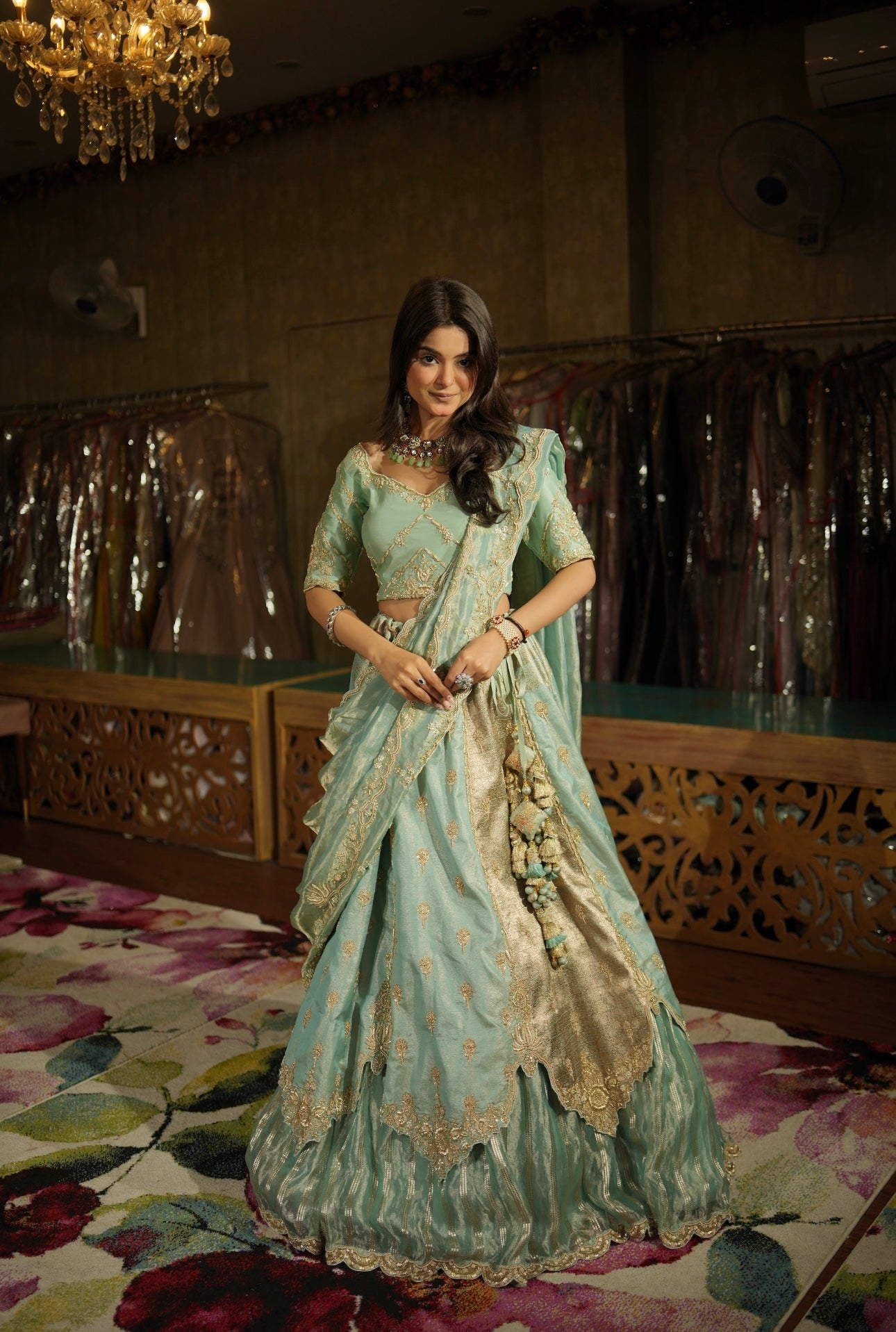 Noor-e-Firdaus Draped Lehenga Set