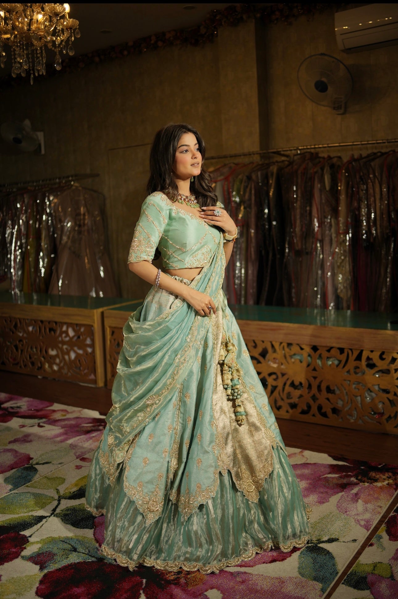Noor-e-Firdaus Draped Lehenga Set