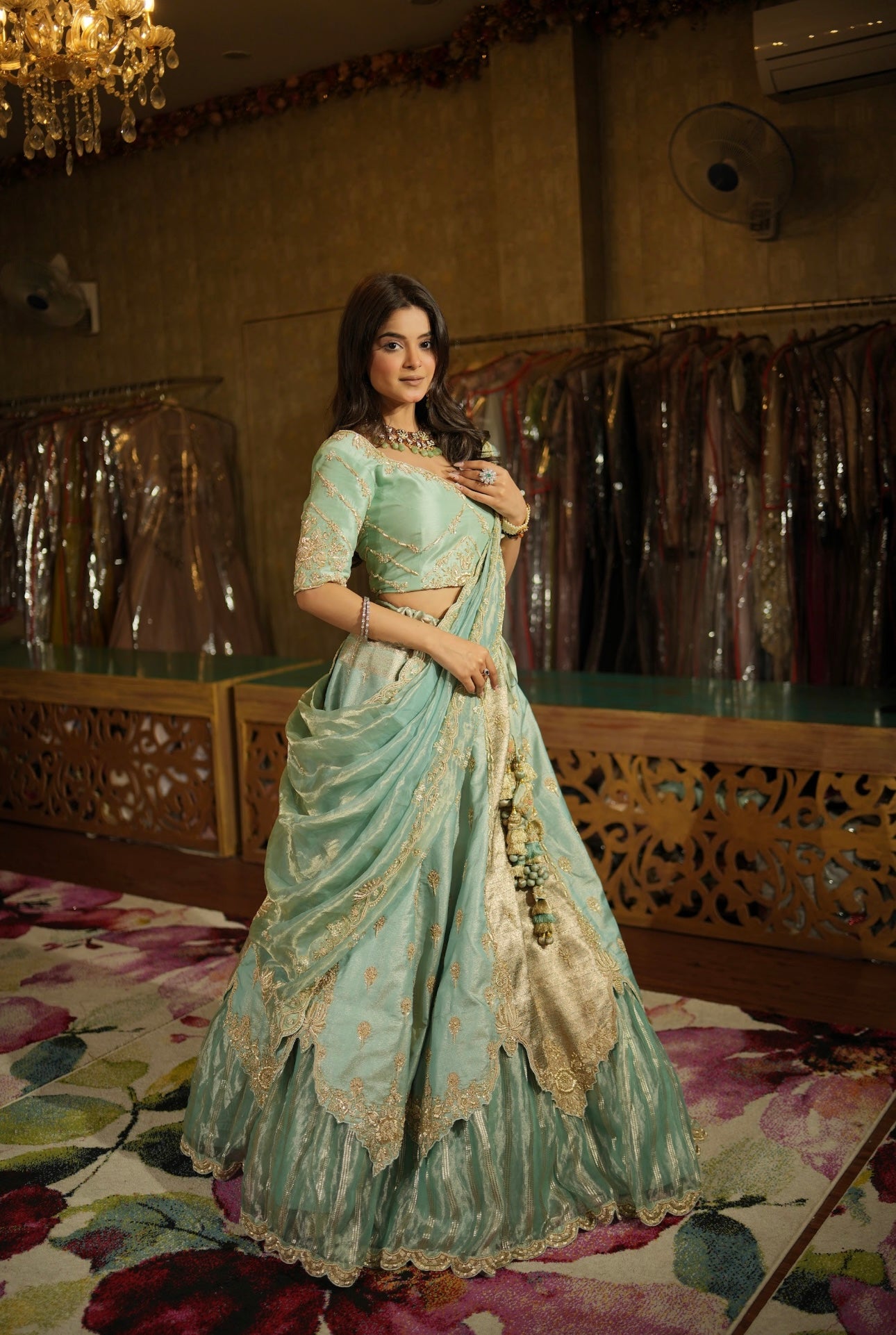 Noor-e-Firdaus Draped Lehenga Set