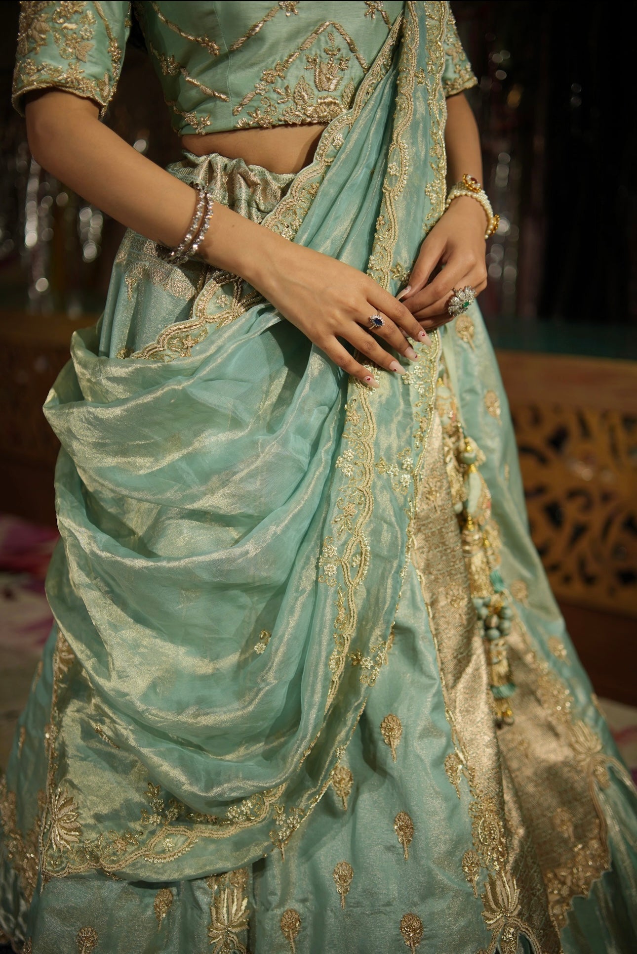 Noor-e-Firdaus Draped Lehenga Set