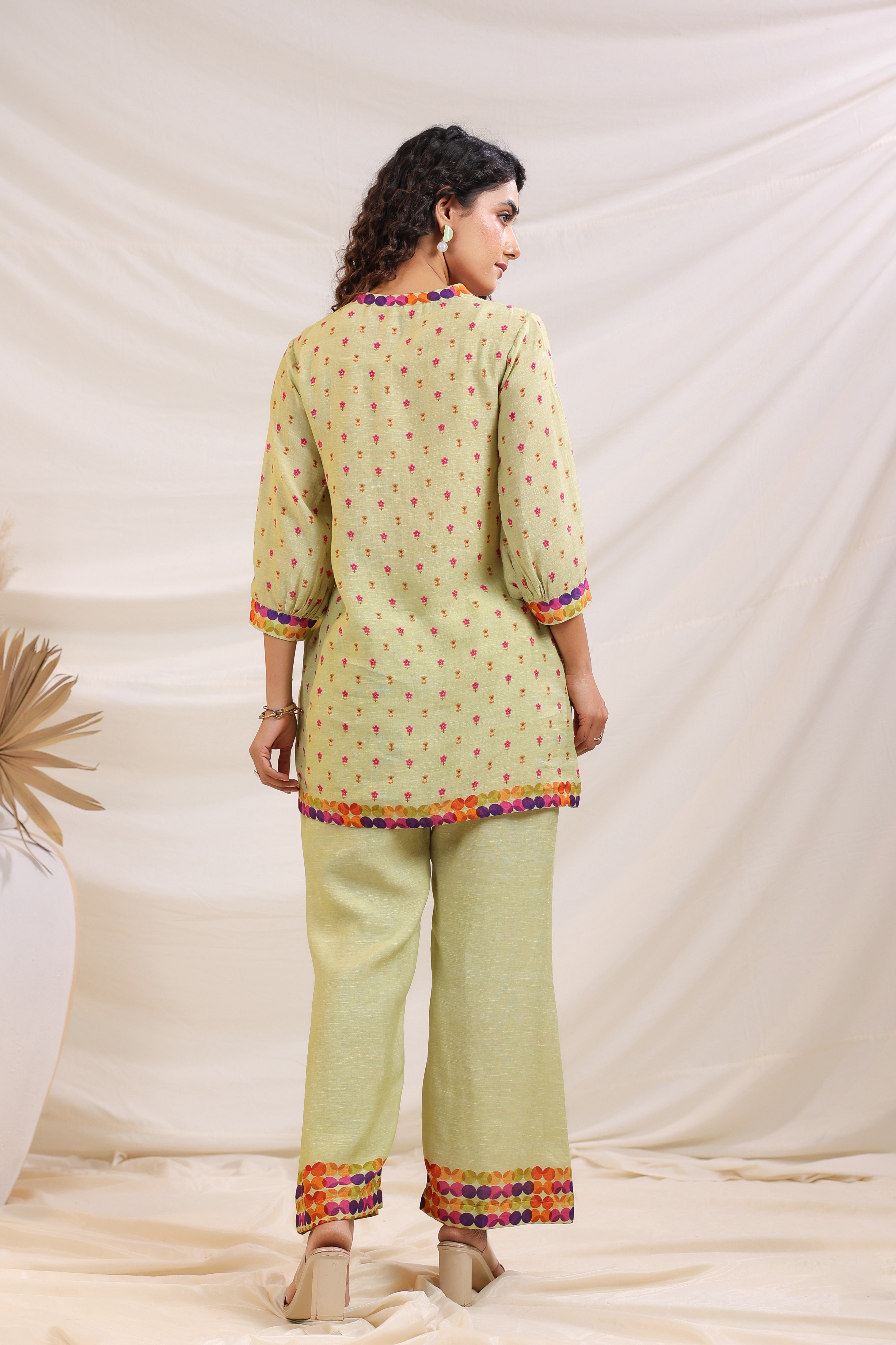 Sea Green Multicolor Embroidered Coord Set