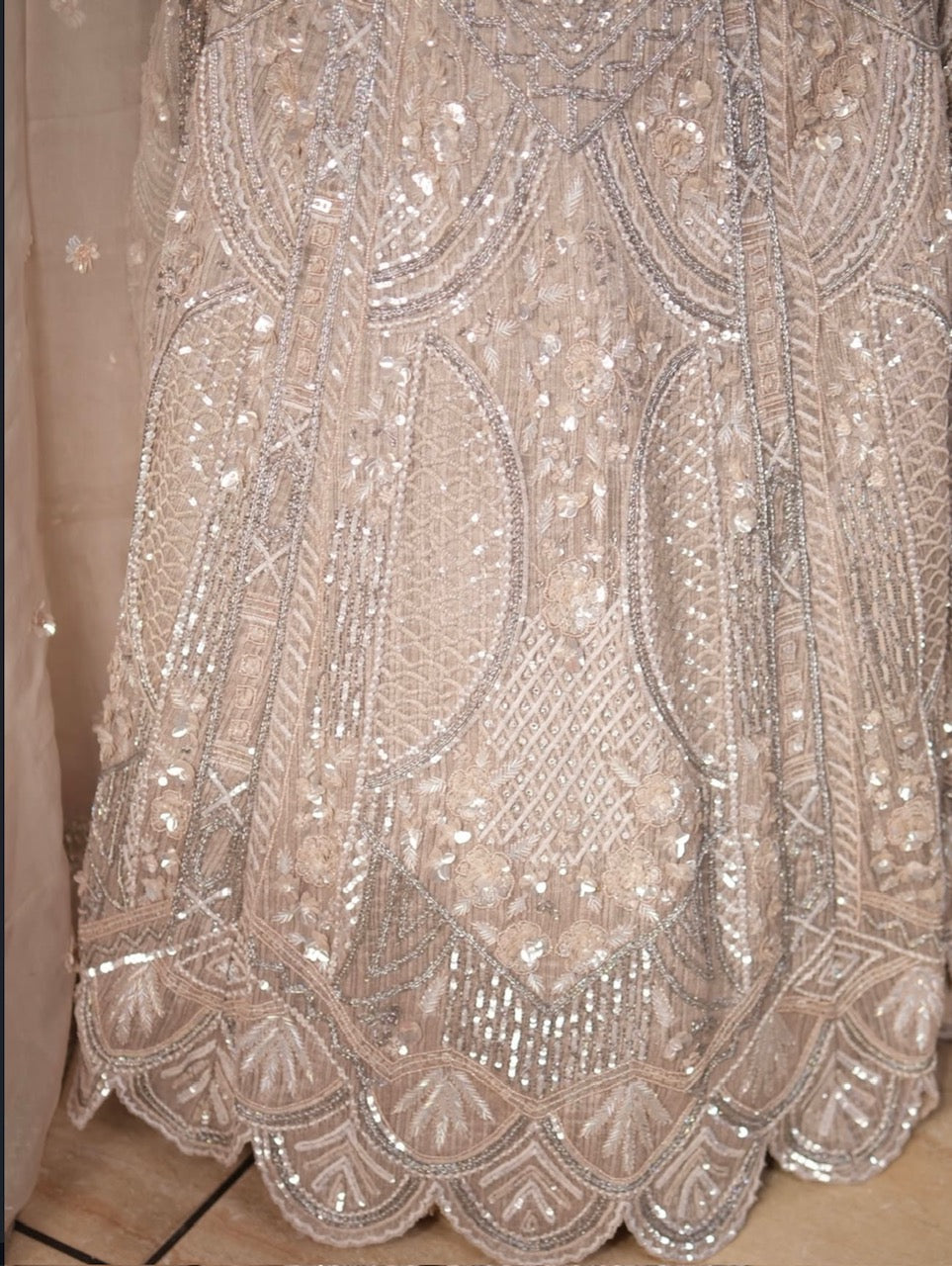 Ivory Nude Handcrafted Embroidered Lehenga Set