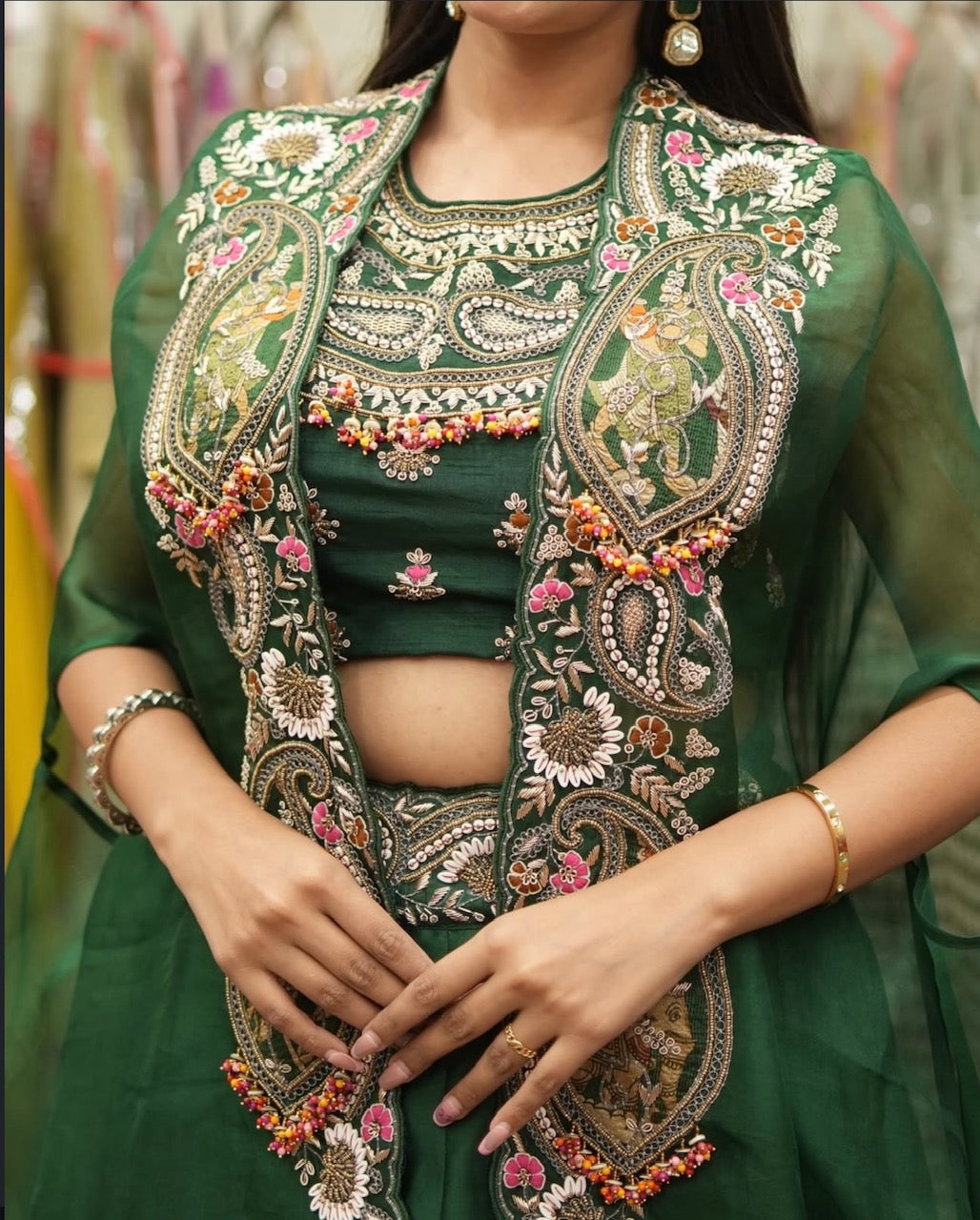 Emerald Heritage Cape Skirt Set
