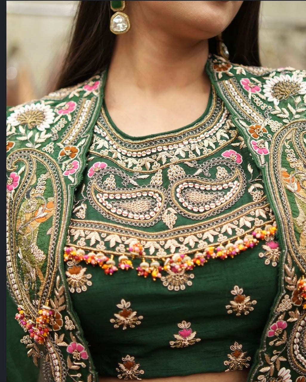Emerald Heritage Cape Skirt Set
