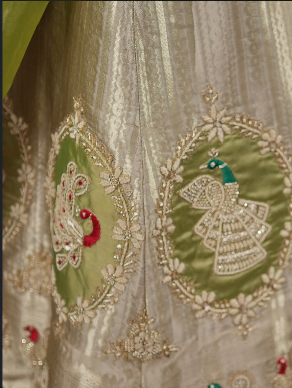 Ivory & Lime Handcrafted Lehenga Set