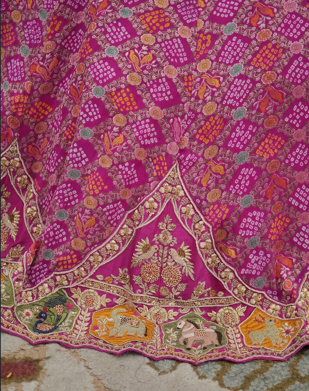 Fuchsia Pure Meenakari Lehenga Set
