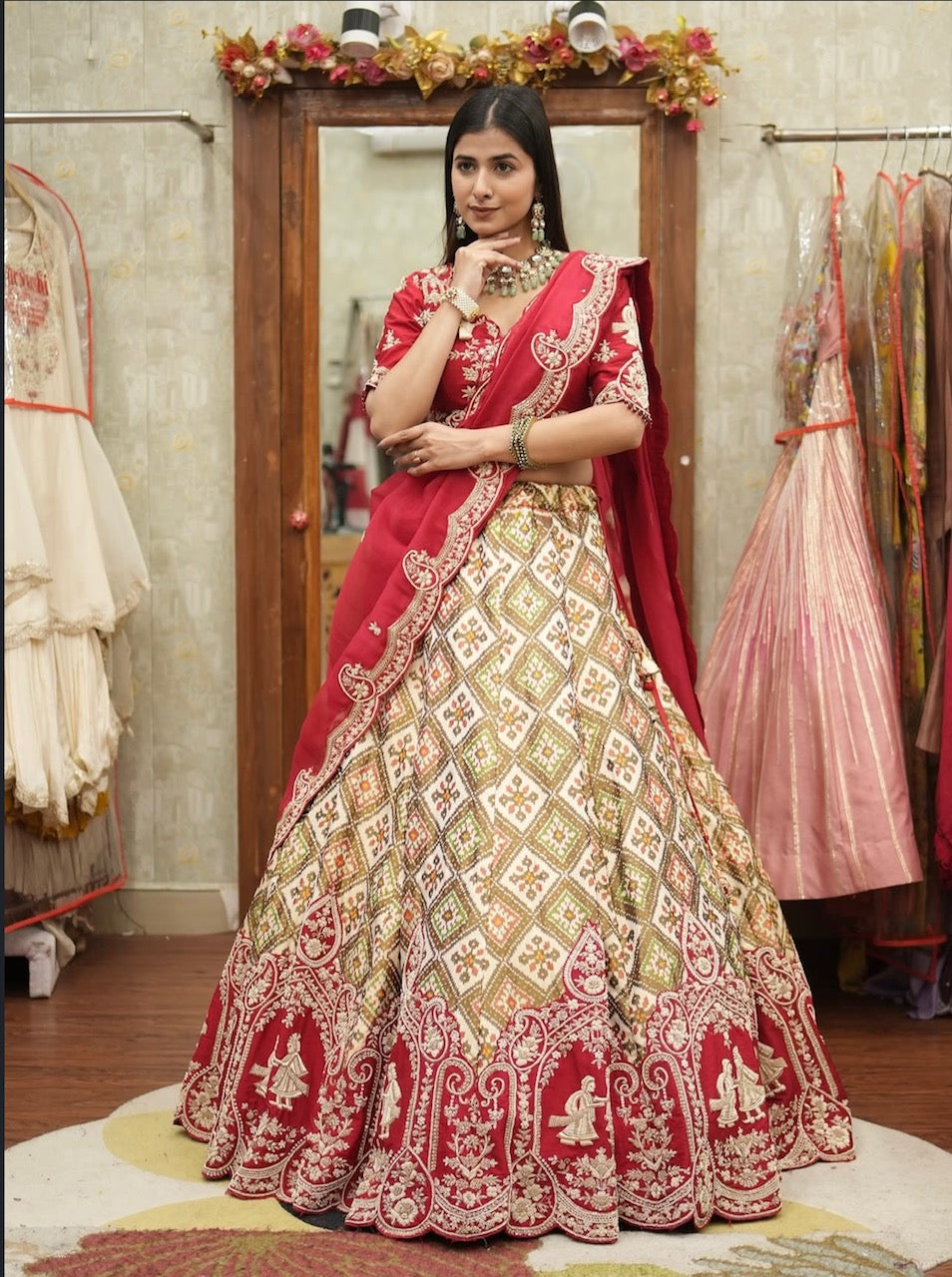 Royal Rang Mahal Handcrafted Patola Lehenga Set