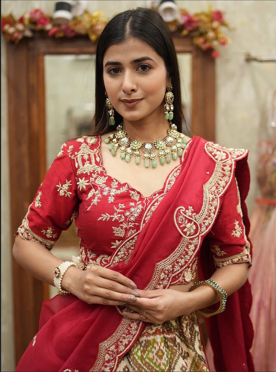 Royal Rang Mahal Handcrafted Patola Lehenga Set