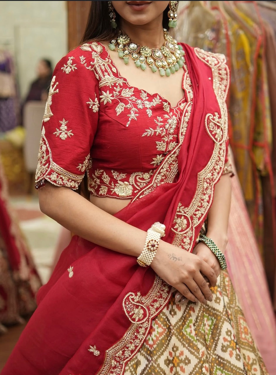 Royal Rang Mahal Handcrafted Patola Lehenga Set