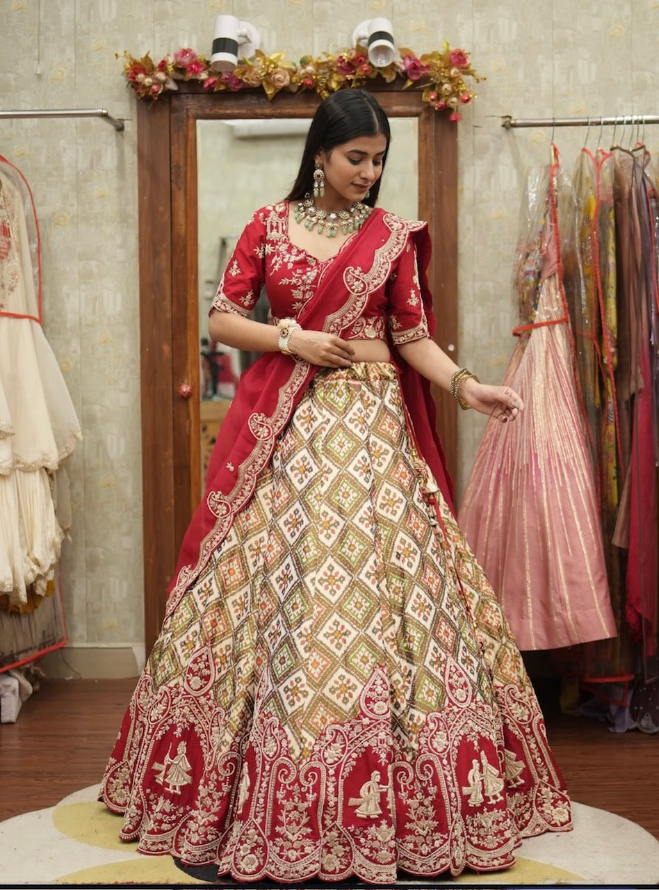 Royal Rang Mahal Handcrafted Patola Lehenga Set